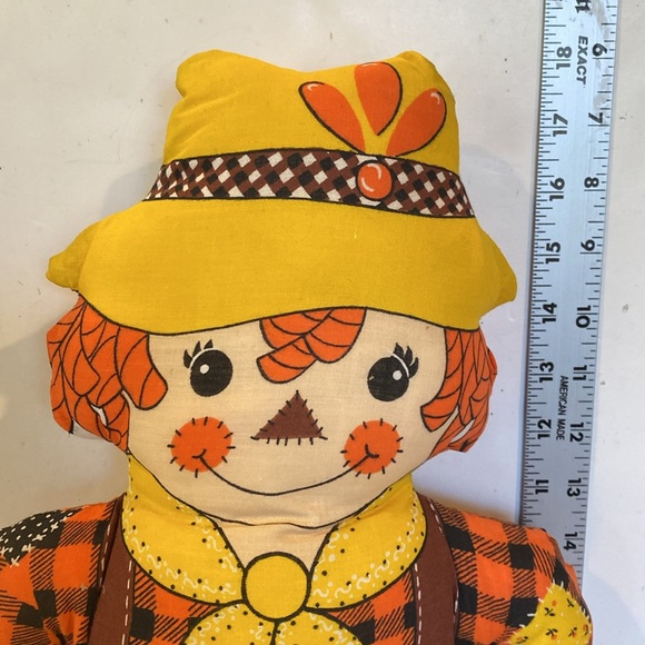 Vintage 1990s Stuffed Fabric Scarecrow Doll - Picture 2 of 4